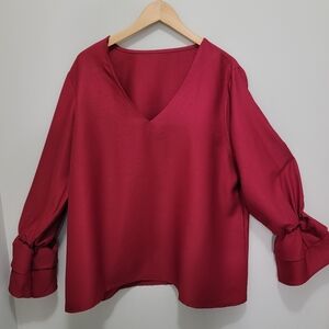 Plus Size Women's Red Top.  Sz XXL. Pit To Pit 23" L 26" No Tags. Polyester